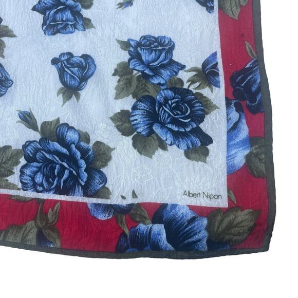 Albert Nipon Vintage 100% Silk Floral Scarf - Picture 5 of 13